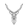 Wallity Geyik Escultura de Pared de Metal Negra